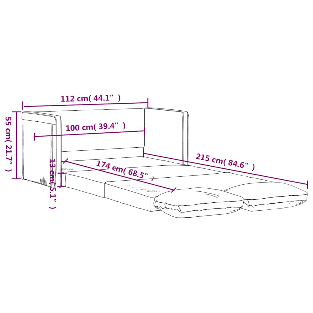 Podni kauč na razvlačenje 2-u-1 plavi 112x174x55 cm od tkanine