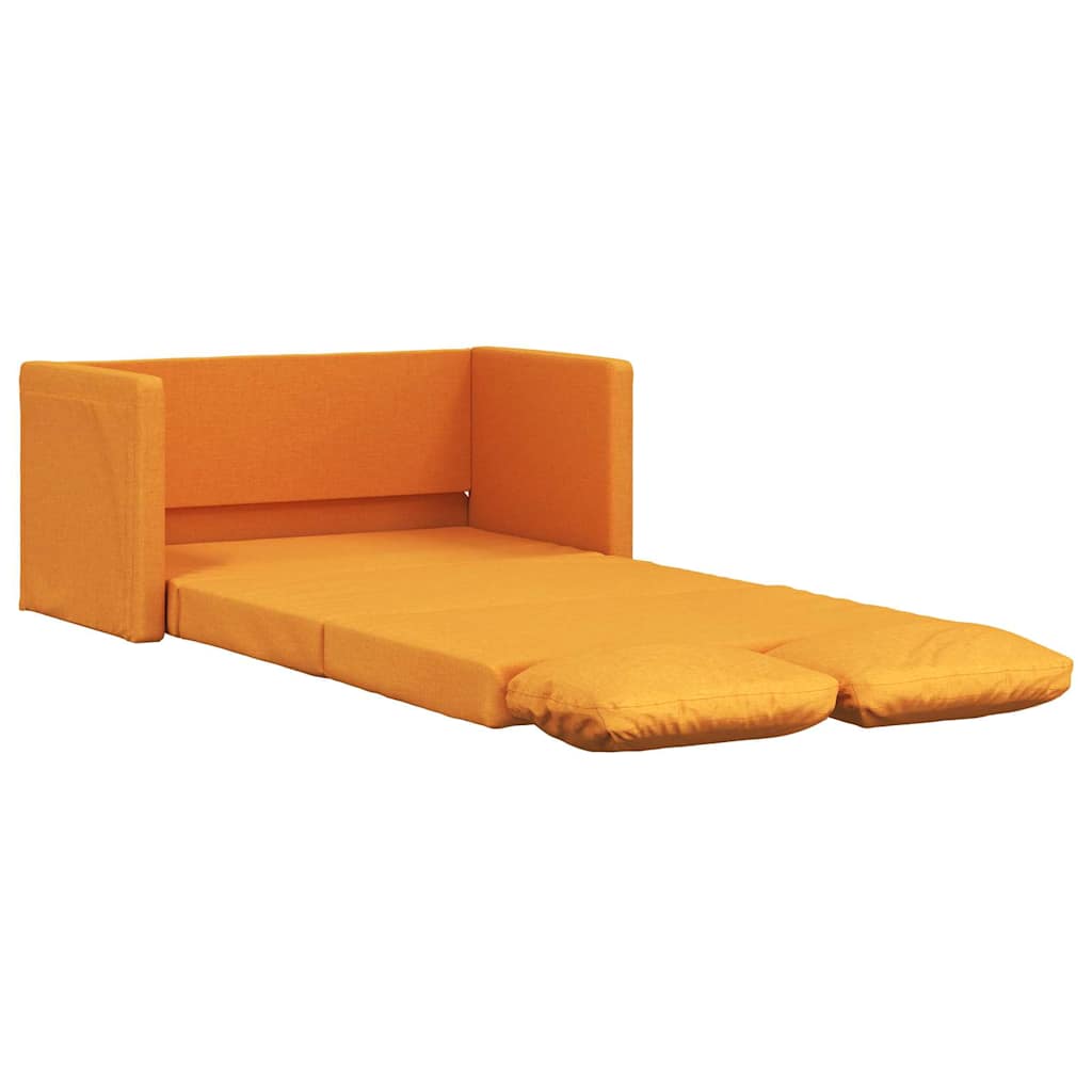 Podni kauč na razvlačenje 2-u-1 tamnožuti 112x174x55 cm tkanina