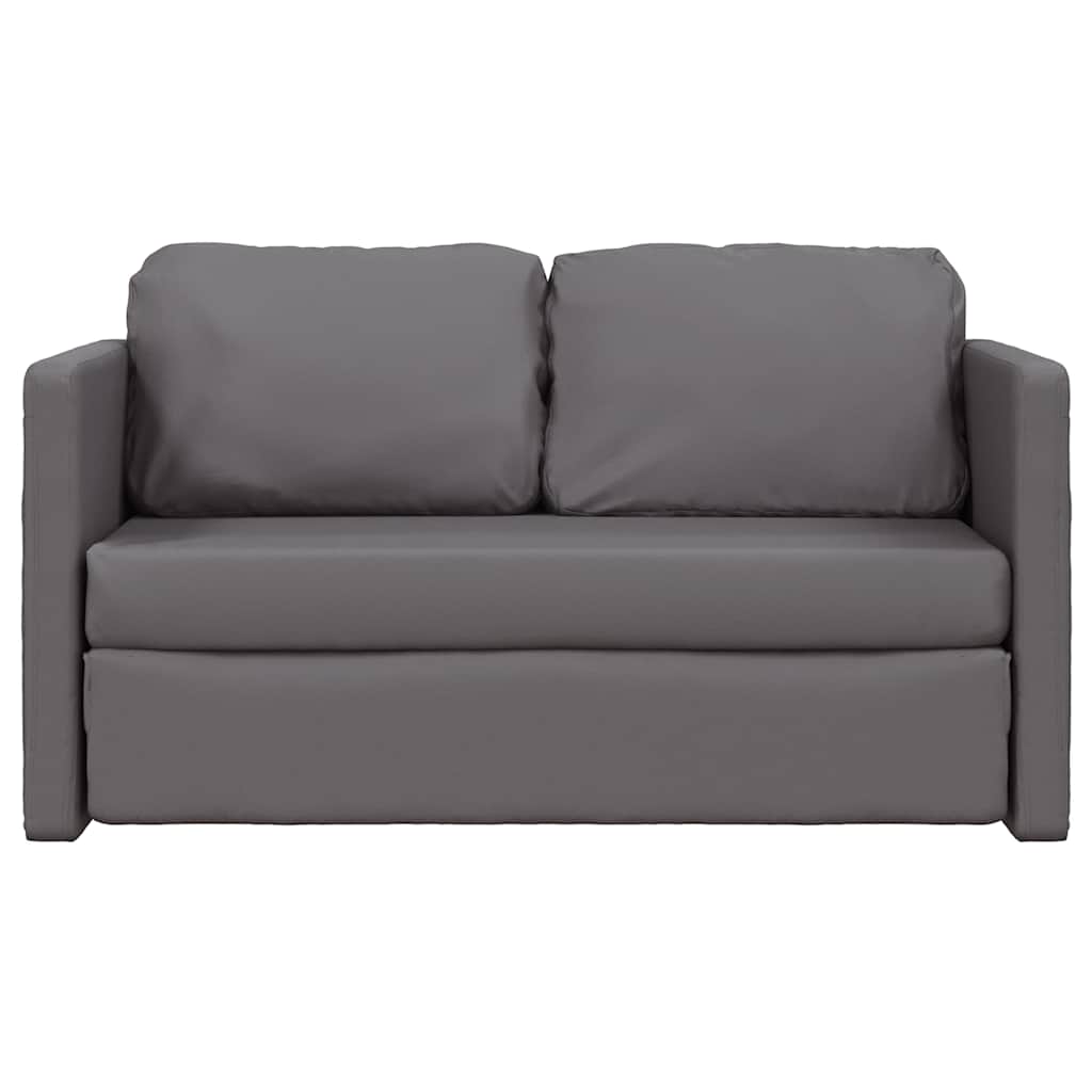 Podni kauč na razvlačenje 2-u-1 sivi 112x174x55 cm umjetna koža
