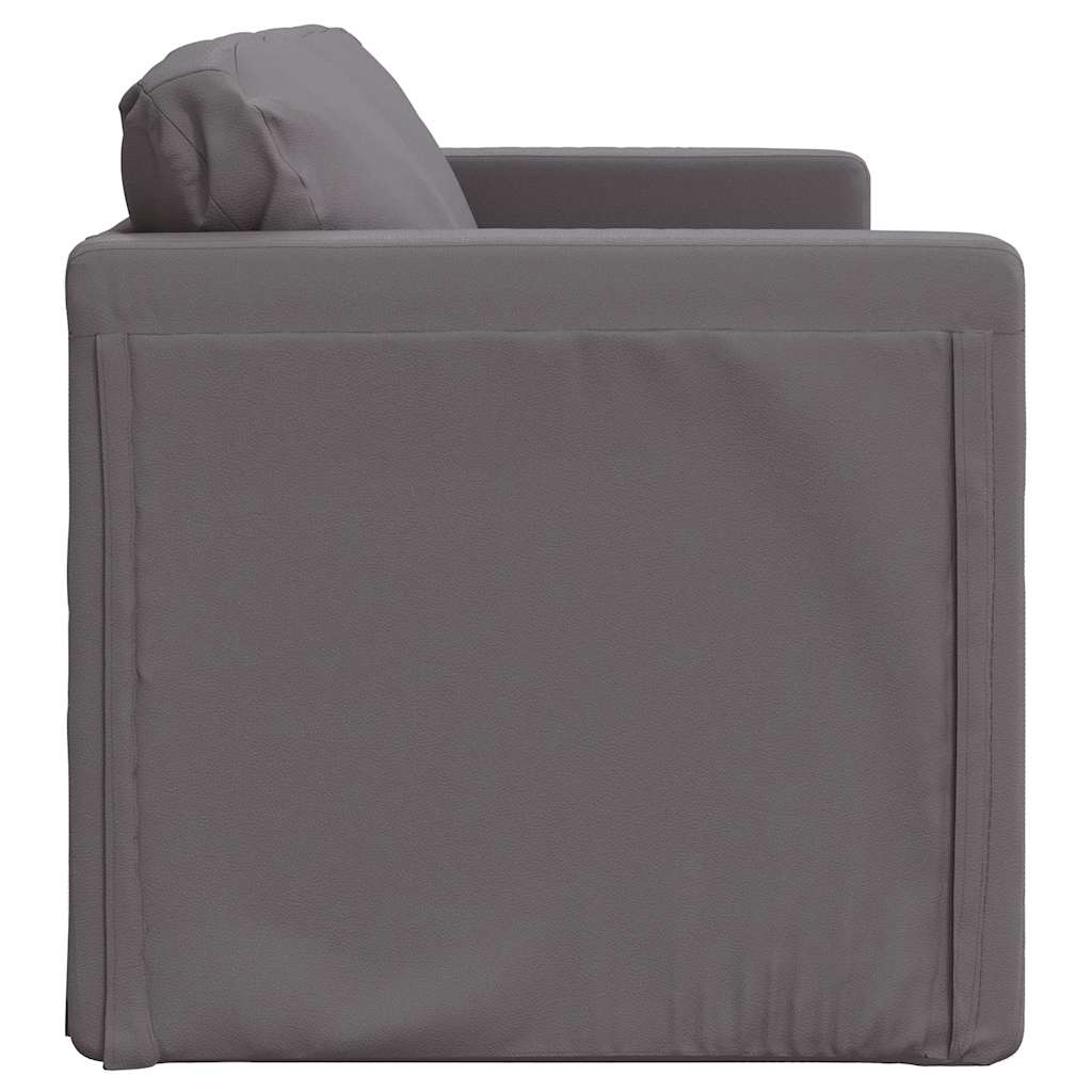 Podni kauč na razvlačenje 2-u-1 sivi 112x174x55 cm umjetna koža