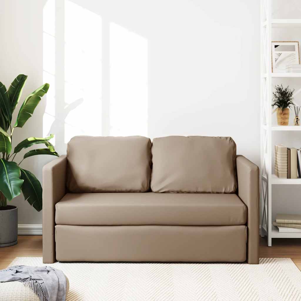 Podni kauč 2-u-1 cappuccino 112 x 174 x 55 cm od umjetne kože