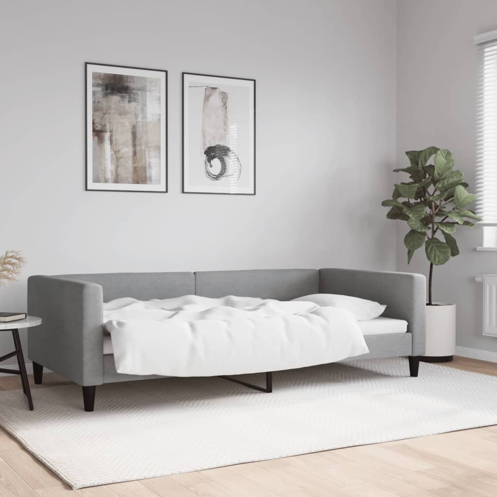 Dnevni krevet svjetlosivi 100 x 200 cm od tkanine