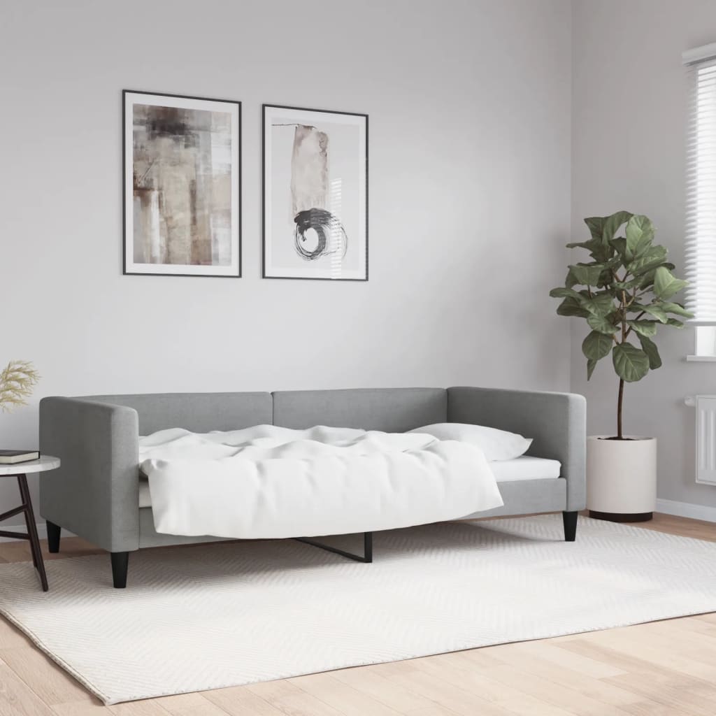 Dnevni krevet svjetlosivi 90 x 190 cm od tkanine