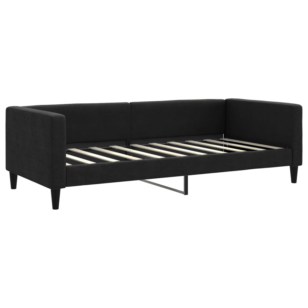 Dnevni krevet crni 90 x 190 cm od tkanine