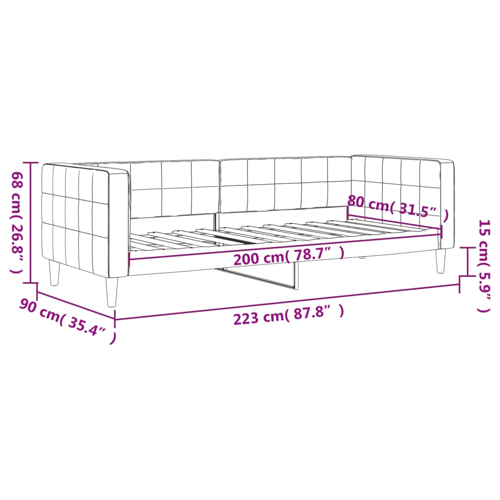 Dnevni krevet ružičasti 80 x 200 cm baršunasti