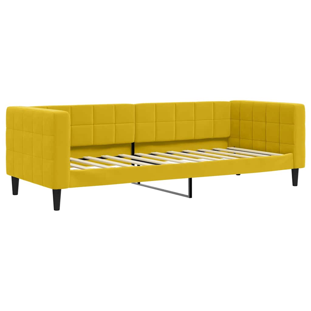 Dnevni krevet žuti 80 x 200 cm baršunasti