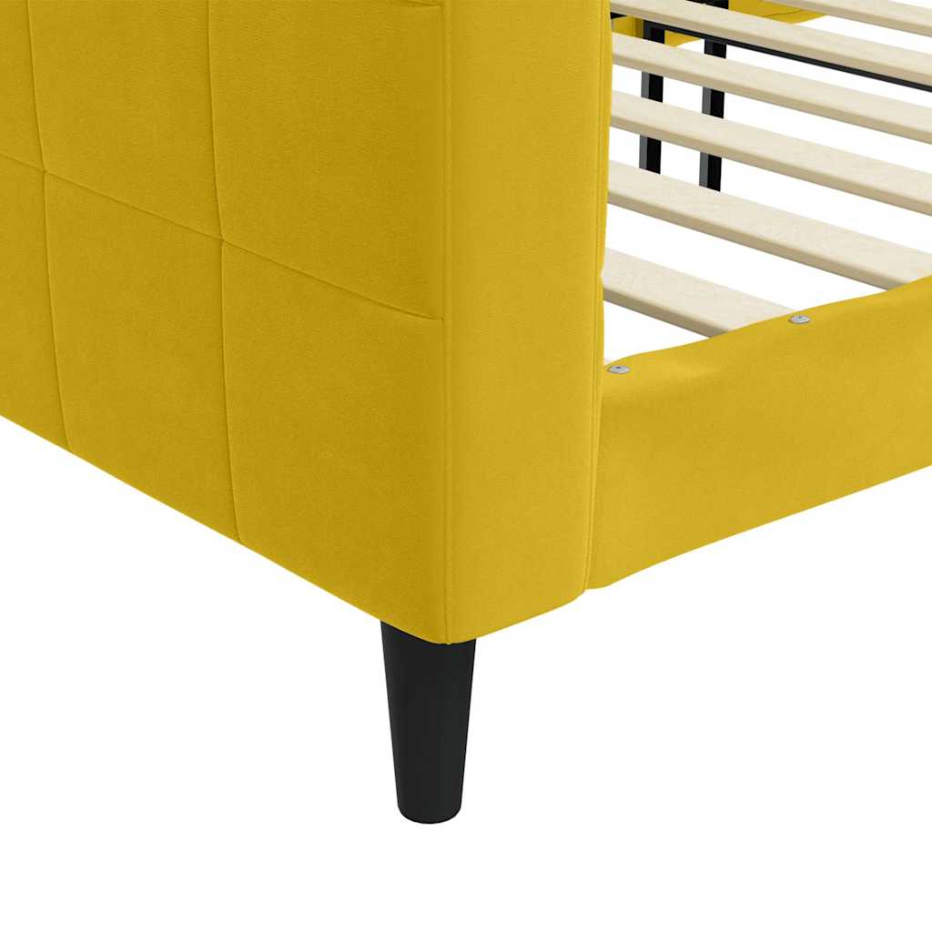 Dnevni krevet žuti 80 x 200 cm baršunasti