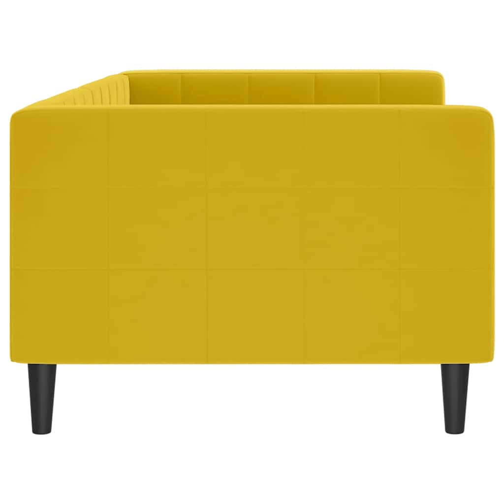 Dnevni krevet žuti 90 x 200 cm baršunasti