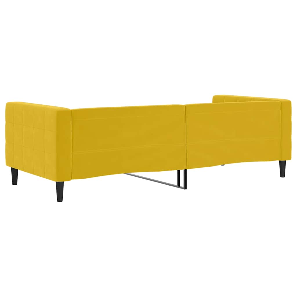 Dnevni krevet žuti 90 x 200 cm baršunasti