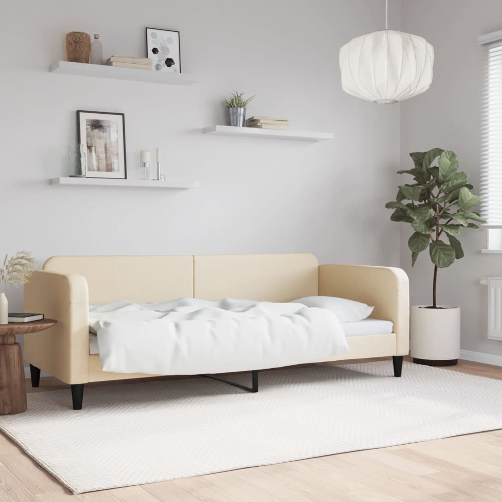 Dnevni krevet krem 80 x 200 cm od tkanine