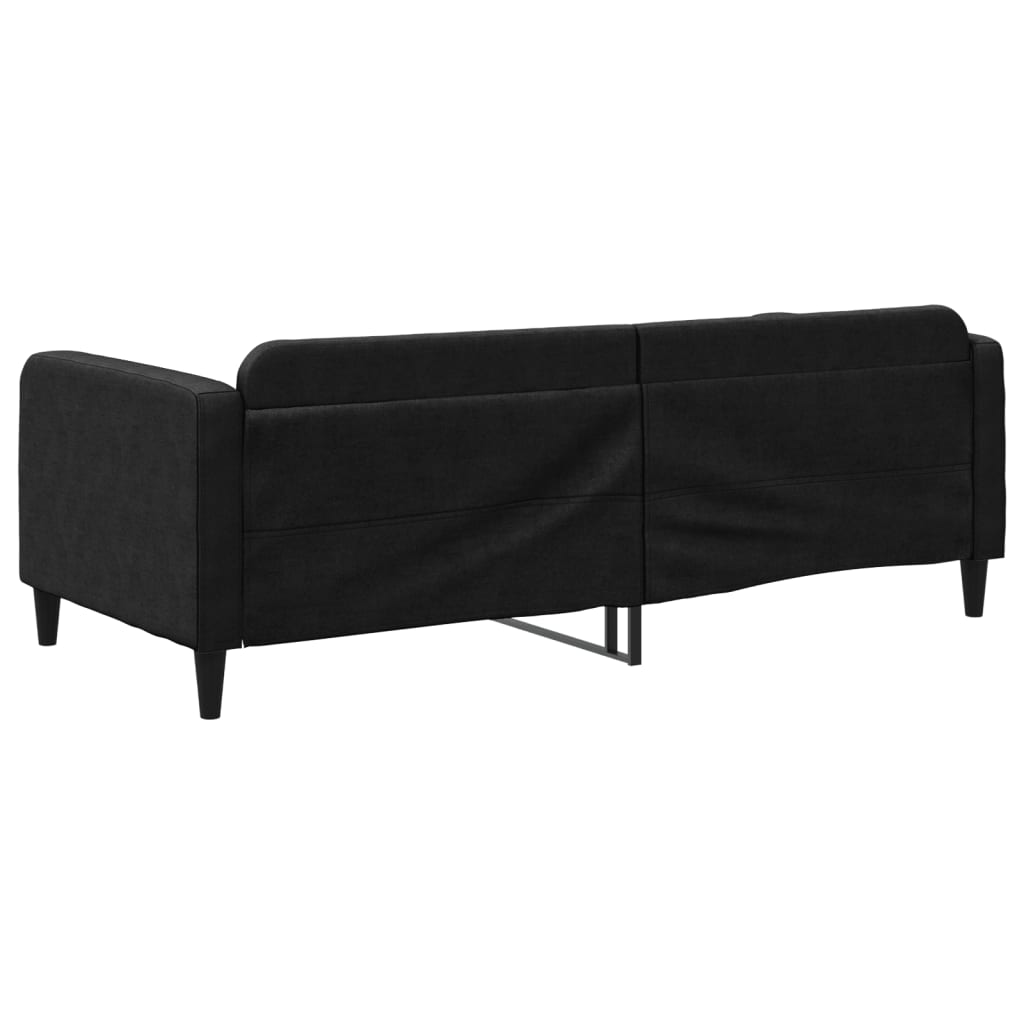 Dnevni krevet crni 90 x 200 cm od tkanine