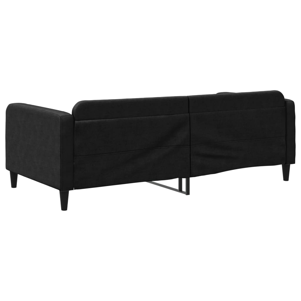 Dnevni krevet crni 100 x 200 cm od tkanine