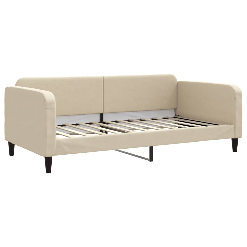 Dnevni krevet krem 100 x 200 cm od tkanine