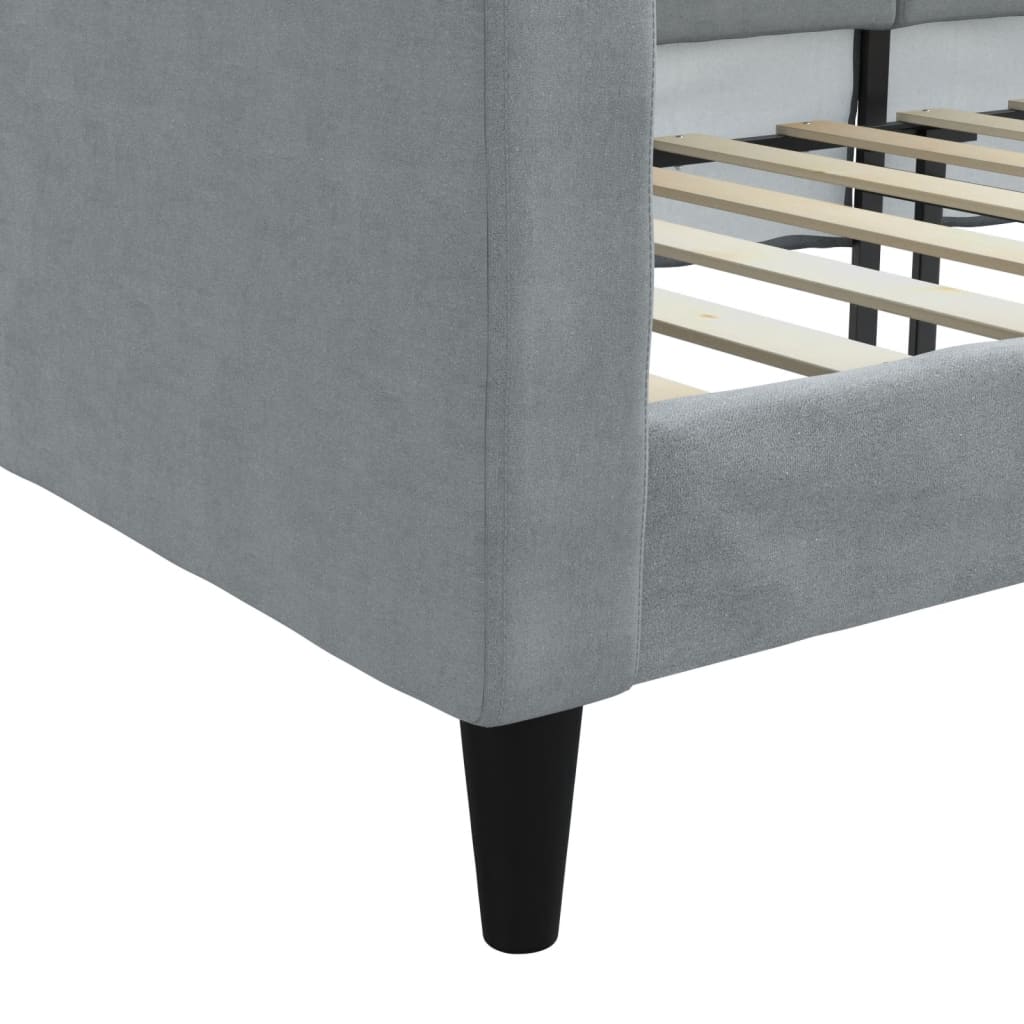 Dnevni krevet svjetlosivi 90 x 190 cm od tkanine