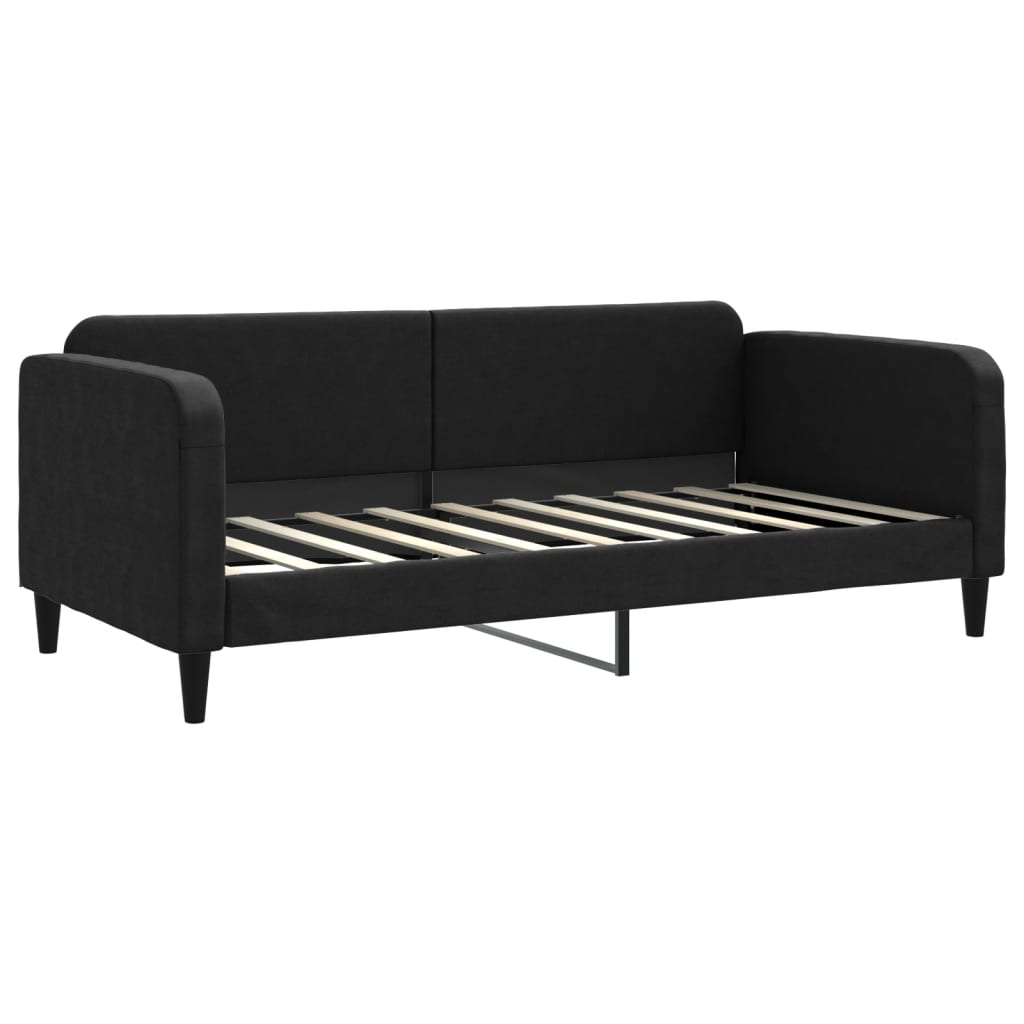 Dnevni krevet crni 90 x 190 cm od tkanine