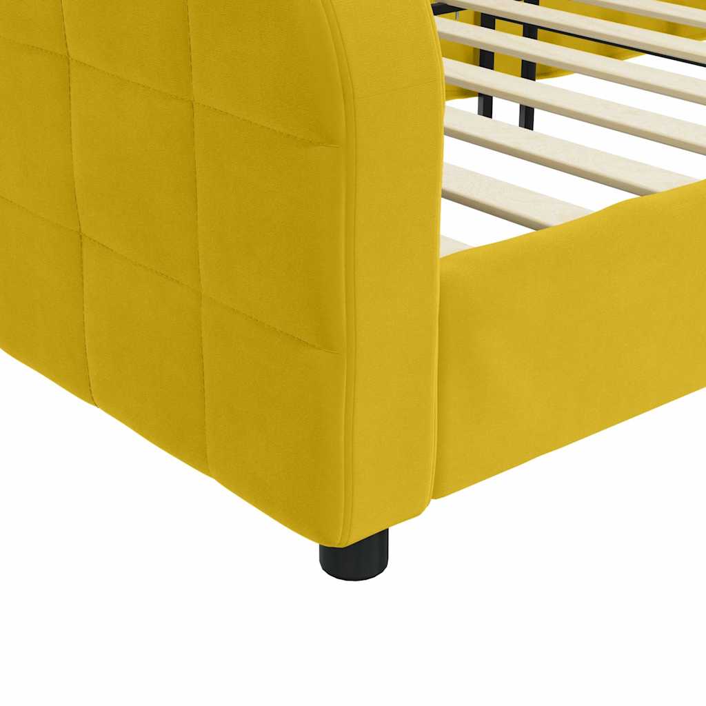 Dnevni krevet žuti 80 x 200 cm baršunasti