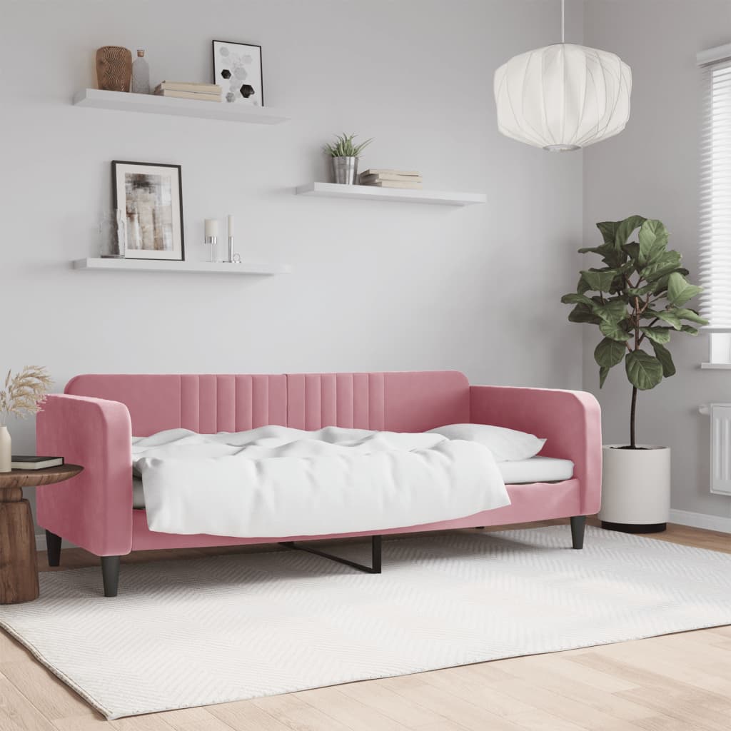 Dnevni krevet ružičasti 80 x 200 cm baršunasti