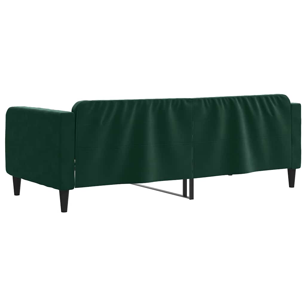 Dnevni krevet tamnozeleni 90 x 200 cm baršunasti