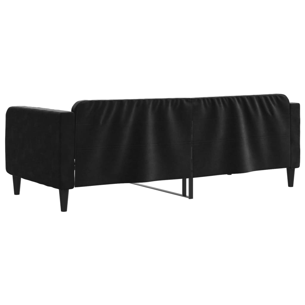 Dnevni krevet crni 100 x 200 cm baršunasti