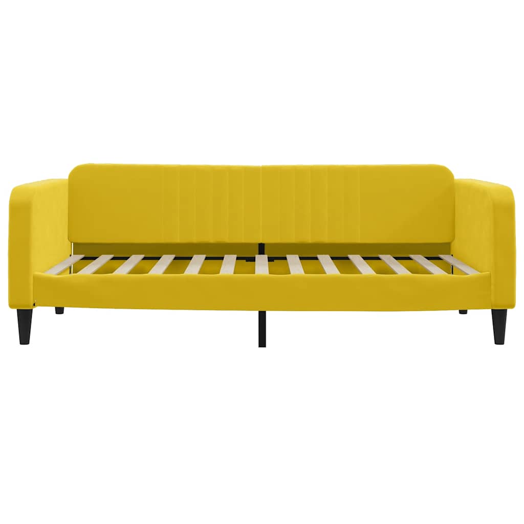 Dnevni krevet žuti 100 x 200 cm baršunasti