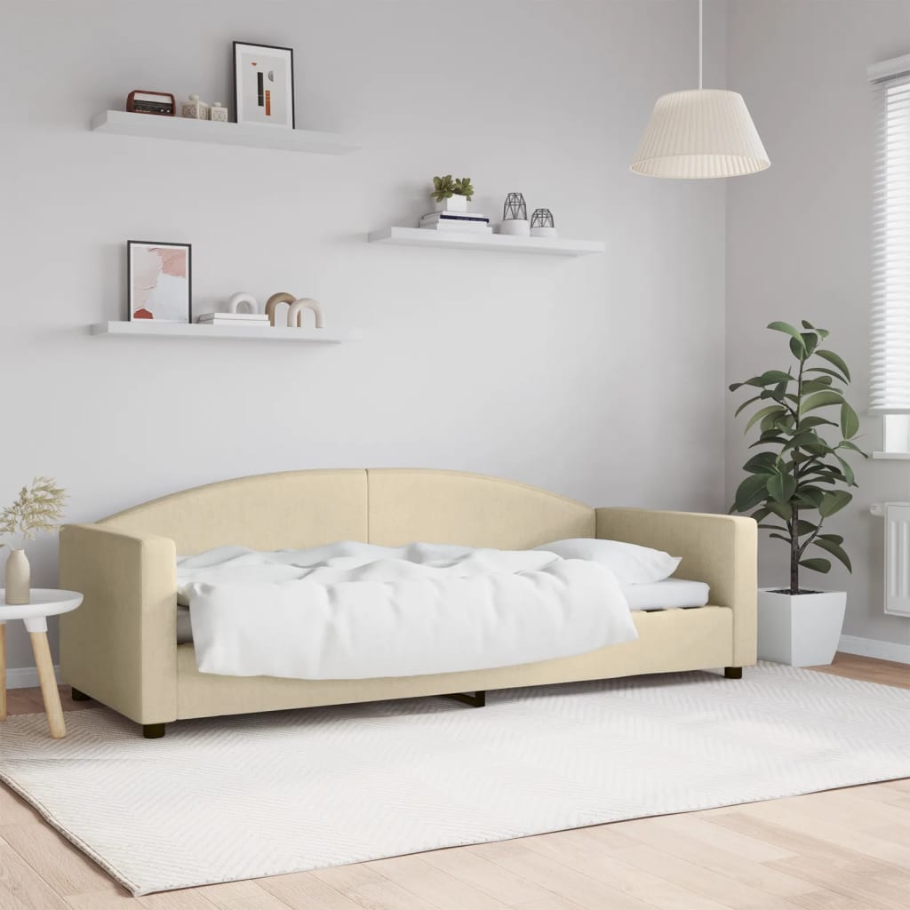 Dnevni krevet krem 80 x 200 cm od tkanine