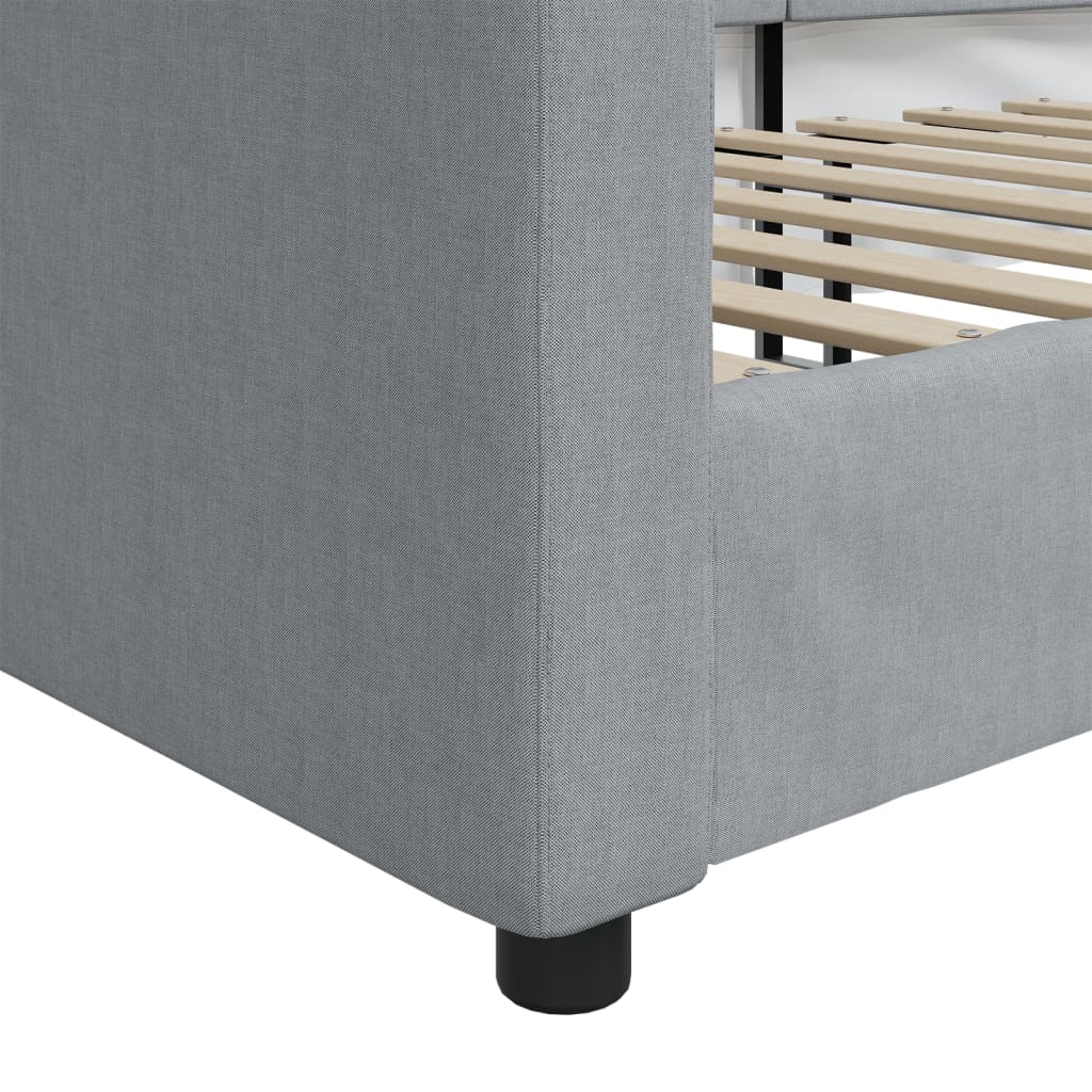 Dnevni krevet svjetlosivi 100 x 200 cm od tkanine