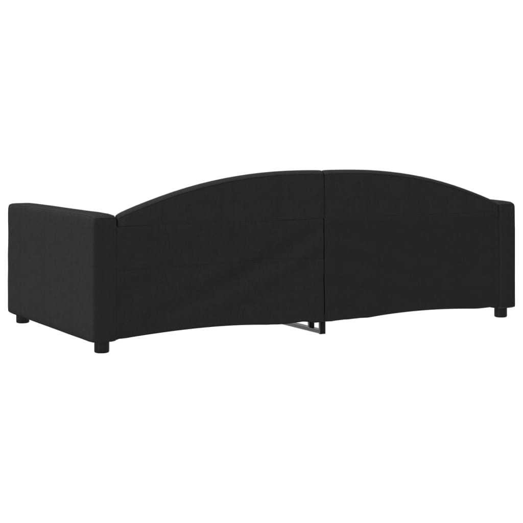 Dnevni krevet crni 100 x 200 cm od tkanine