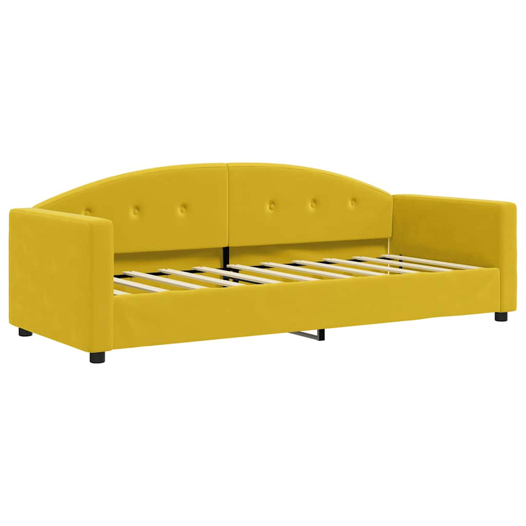 Dnevni krevet žuti 80 x 200 cm baršunasti