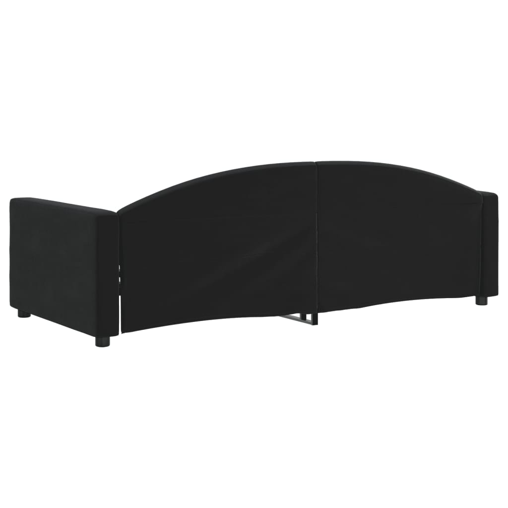 Dnevni krevet crni 90 x 200 cm baršunasti