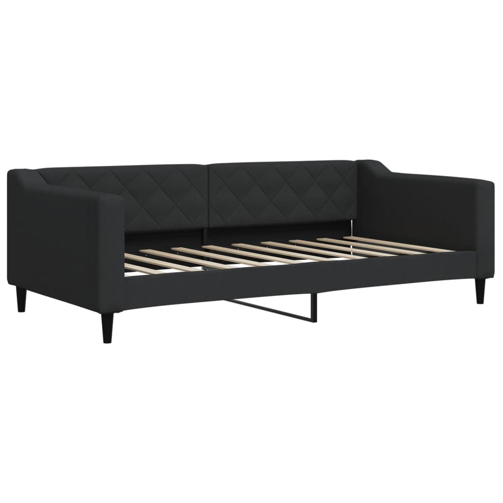 Dnevni krevet crni 90 x 190 cm od tkanine