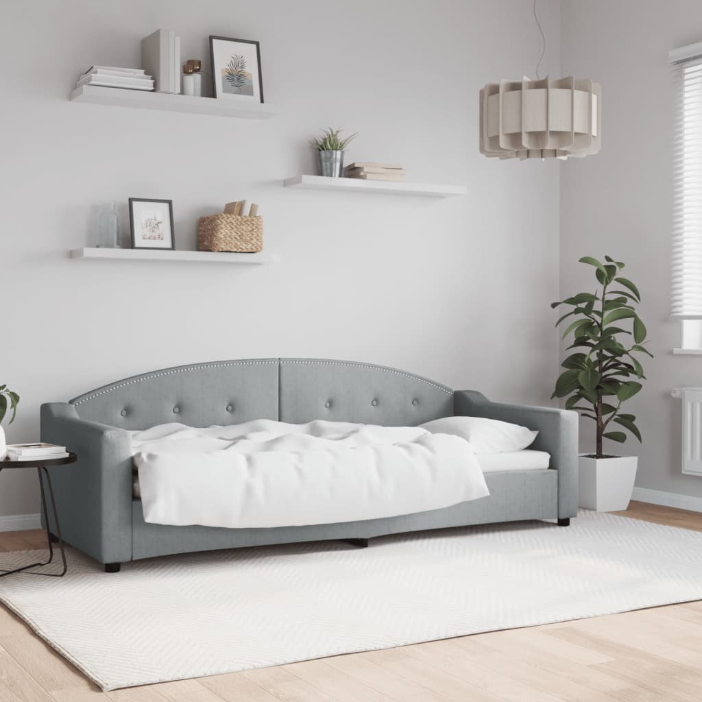 Dnevni krevet svjetlosivi 80 x 200 cm od tkanine