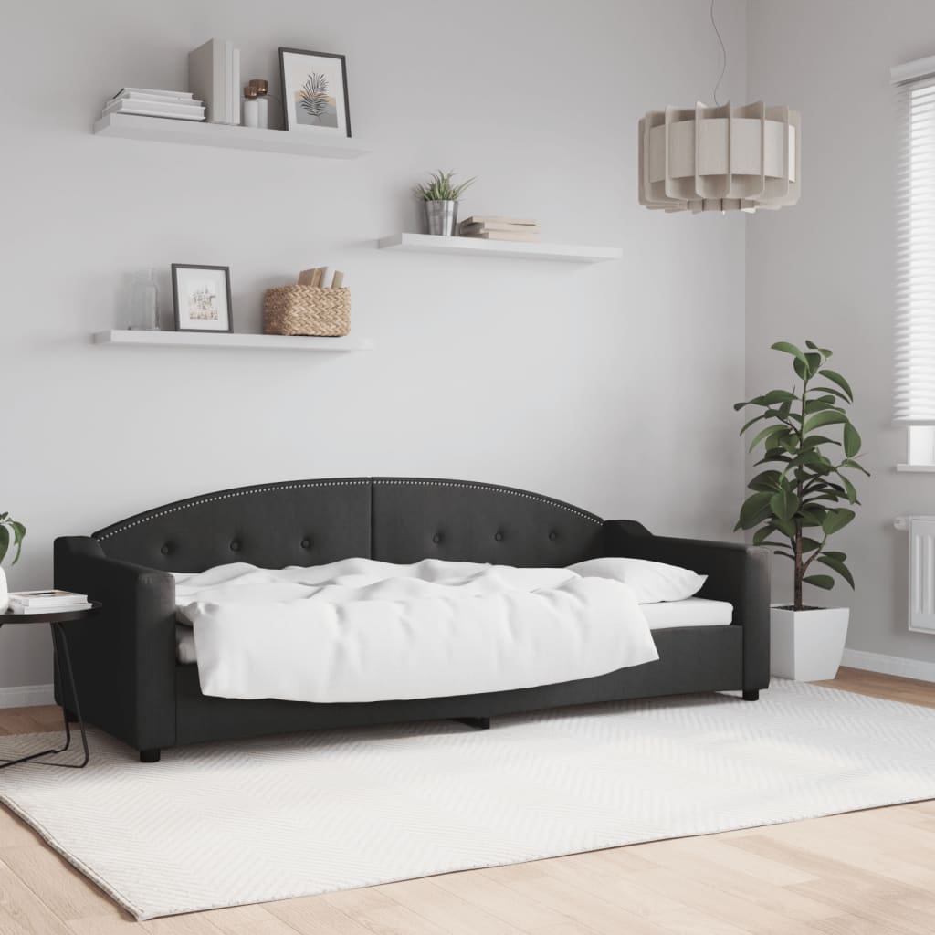 Dnevni krevet crni 80 x 200 cm od tkanine