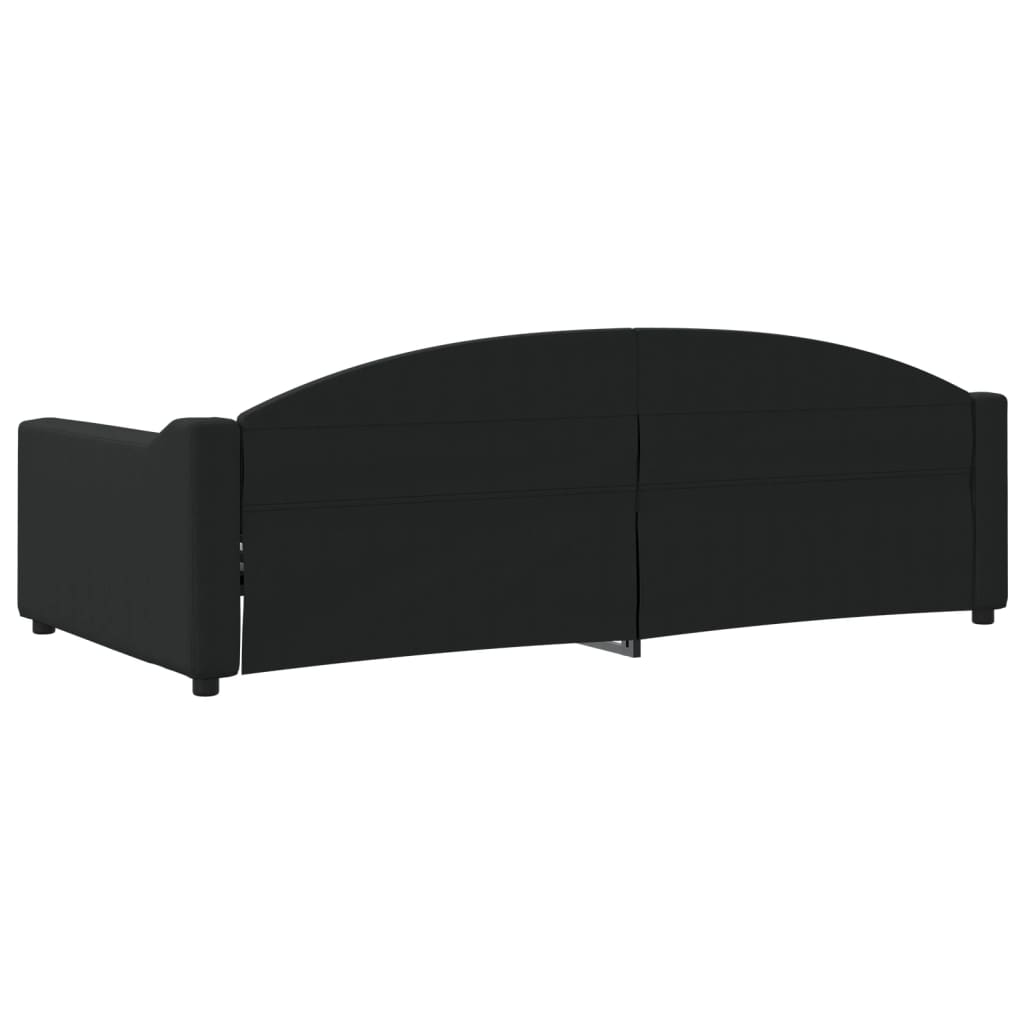 Dnevni krevet crni 100 x 200 cm od tkanine