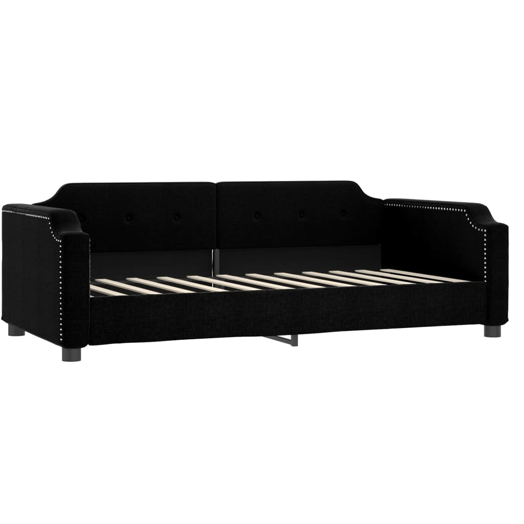 Dnevni krevet crni 80 x 200 cm od tkanine