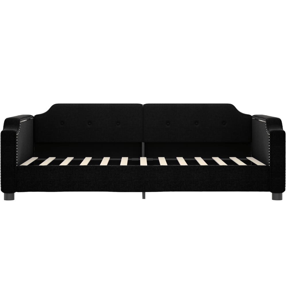 Dnevni krevet crni 80 x 200 cm od tkanine