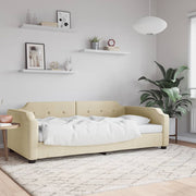 Dnevni krevet krem 90 x 200 cm od tkanine