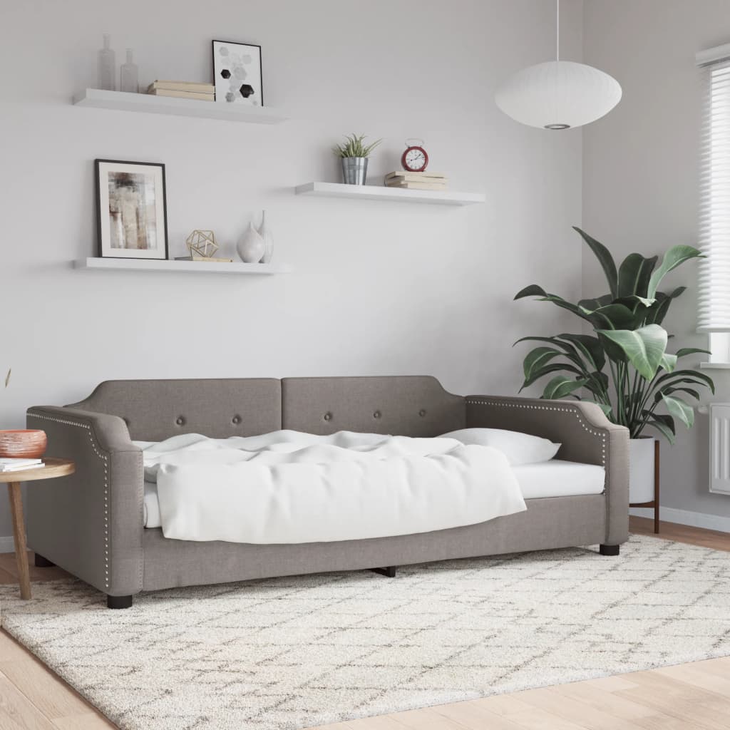 Dnevni krevet smeđesivi 100 x 200 cm od tkanine