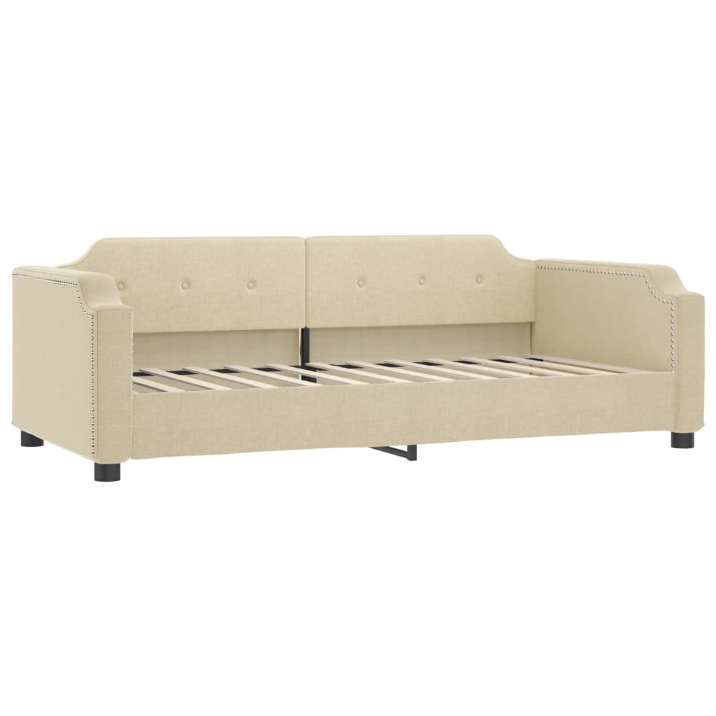 Dnevni krevet krem 100 x 200 cm od tkanine