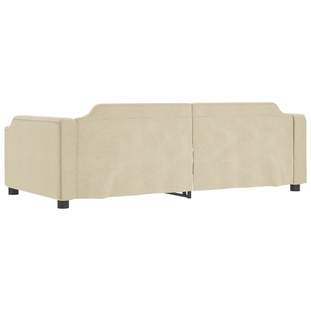 Dnevni krevet krem 100 x 200 cm od tkanine