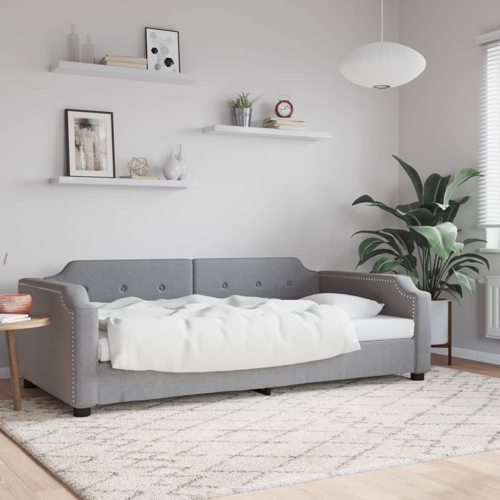 Dnevni krevet svjetlosivi 90 x 190 cm od tkanine