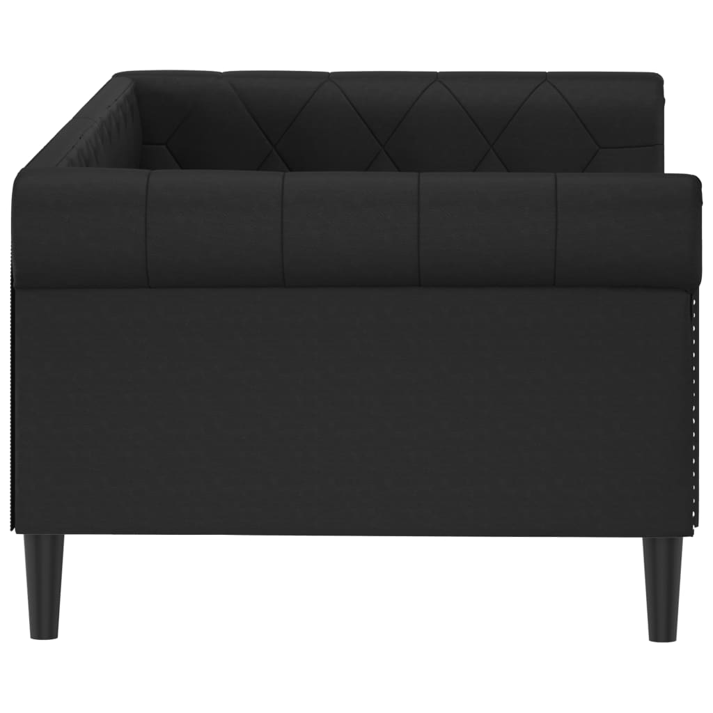 Dnevni krevet crni 90 x 200 cm od umjetne kože