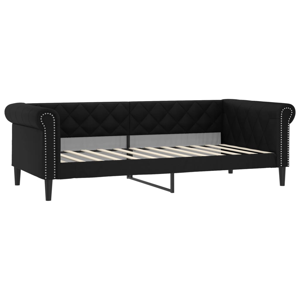 Dnevni krevet crni 100 x 200 cm od umjetne kože