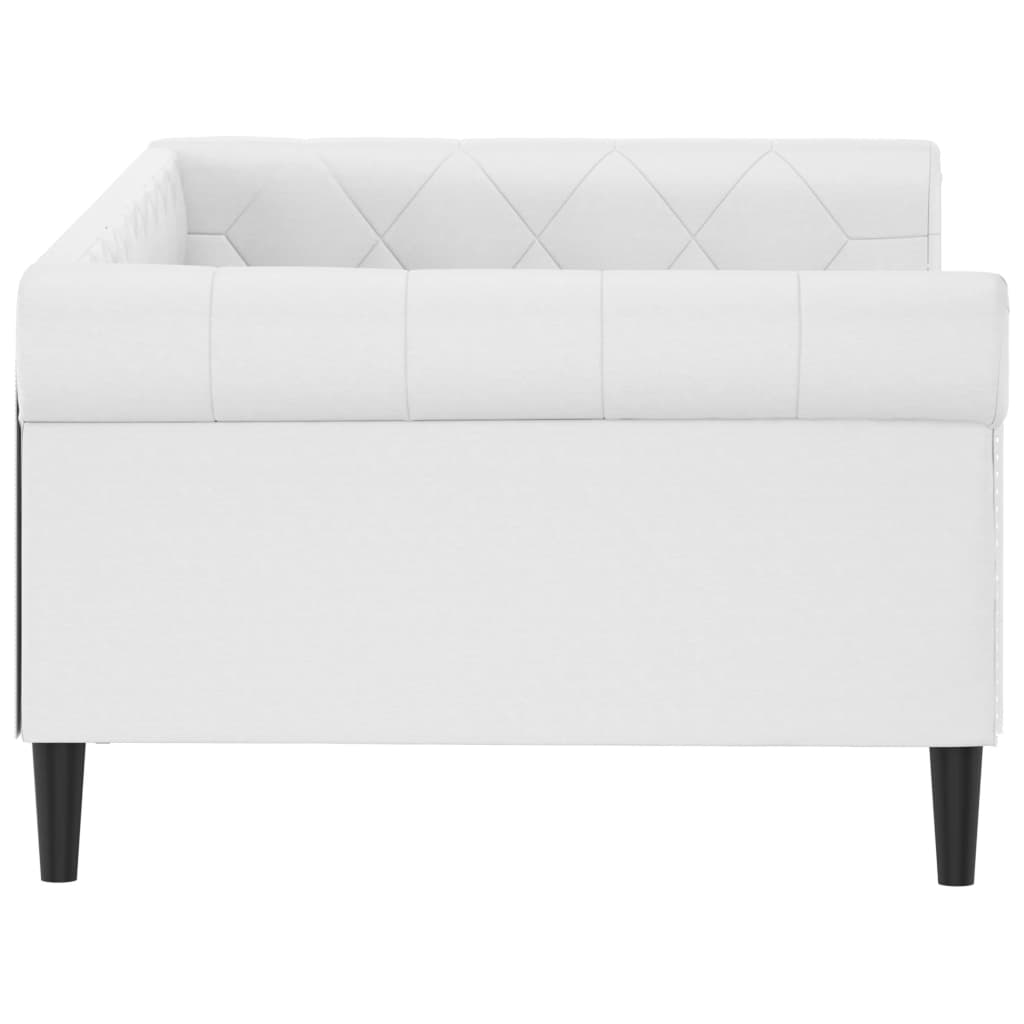 Dnevni krevet bijeli 100 x 200 cm od umjetne kože