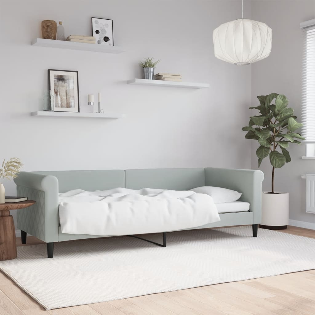 Dnevni krevet svjetlosivi 80 x 200 cm baršunasti