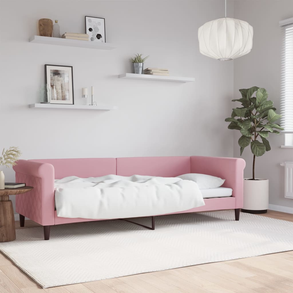 Dnevni krevet ružičasti 80 x 200 cm baršunasti