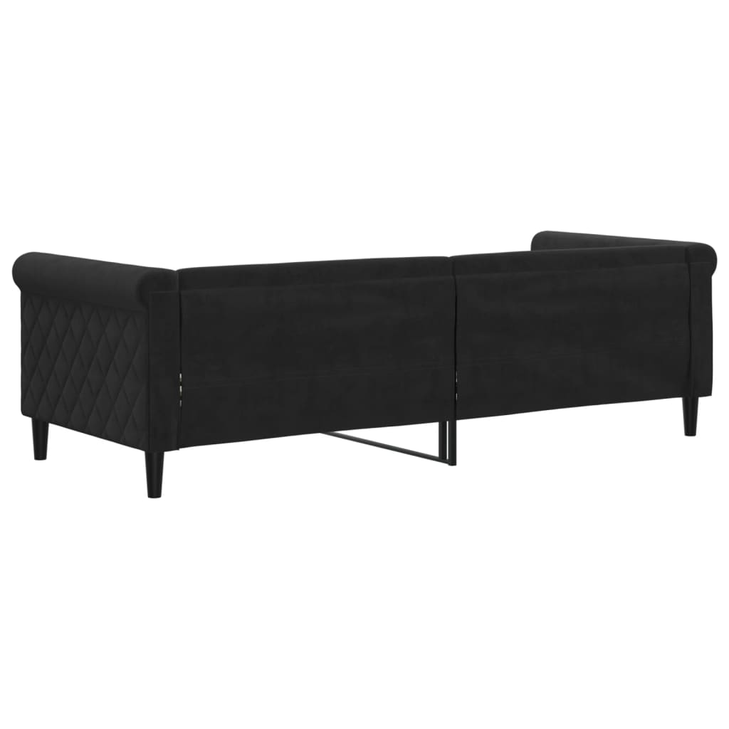 Dnevni krevet crni 80 x 200 cm baršunasti