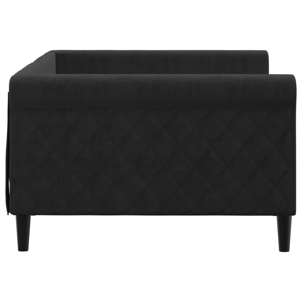 Dnevni krevet crni 100 x 200 cm baršunasti
