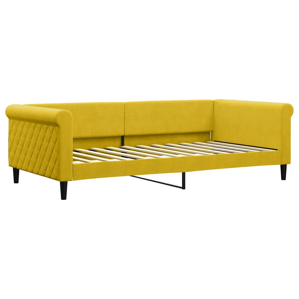 Dnevni krevet žuti 100 x 200 cm baršunasti