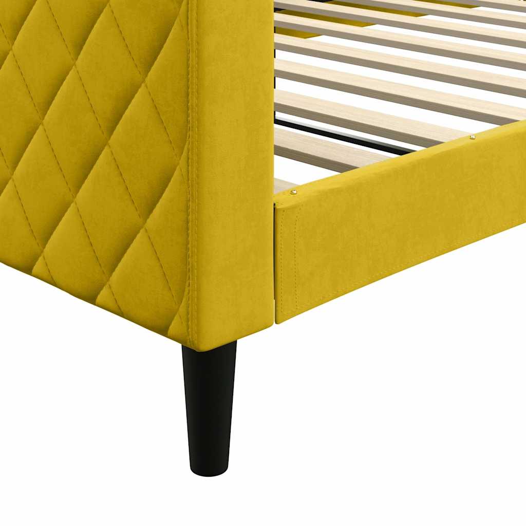 Dnevni krevet žuti 100 x 200 cm baršunasti