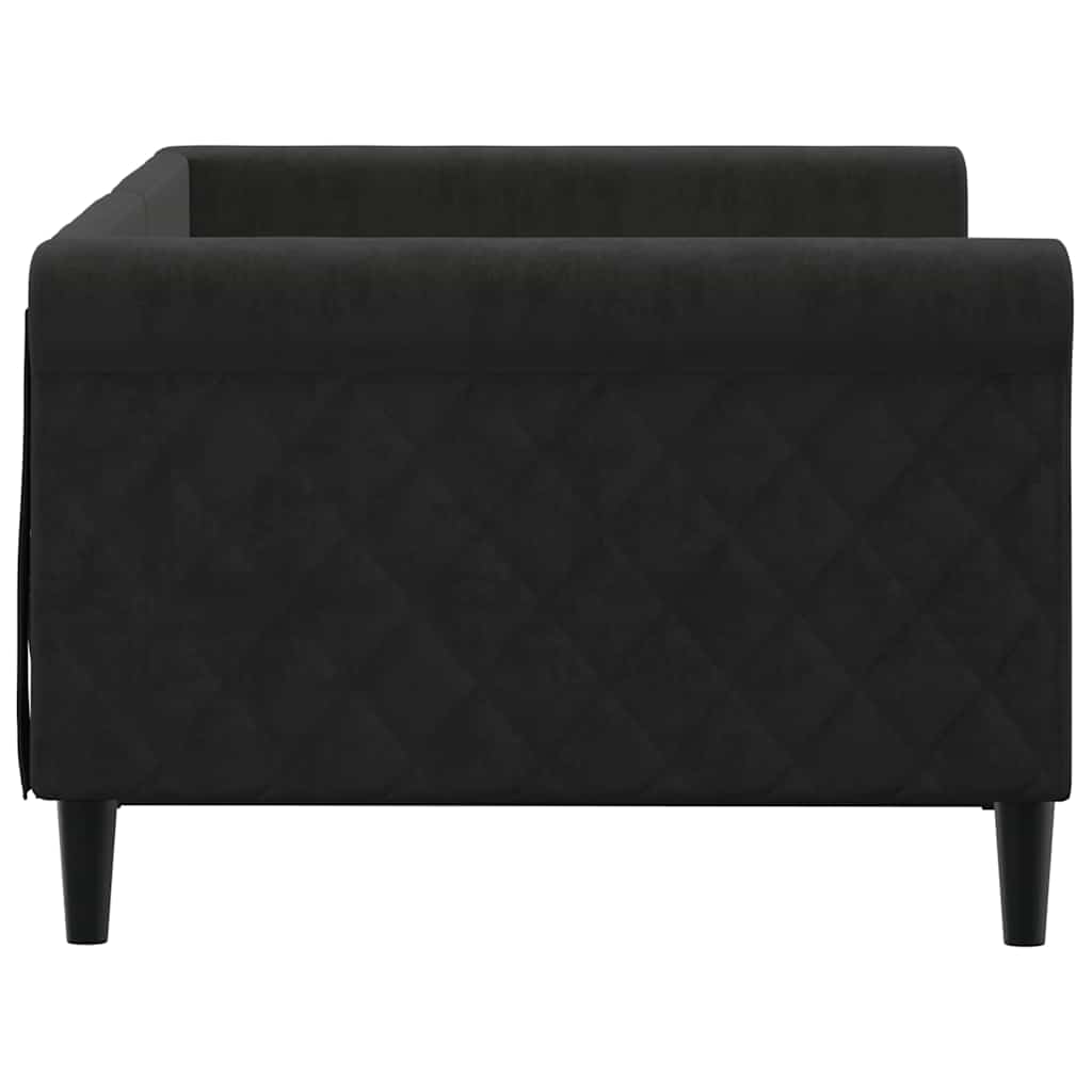Dnevni krevet crni 90 x 190 cm baršunasti